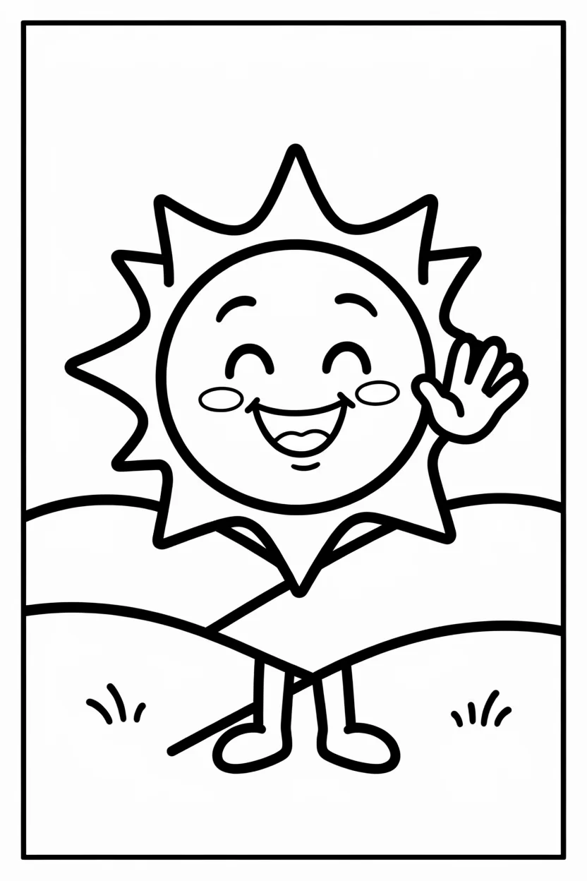 Desenhos do Sol para Imprimir e Colorir