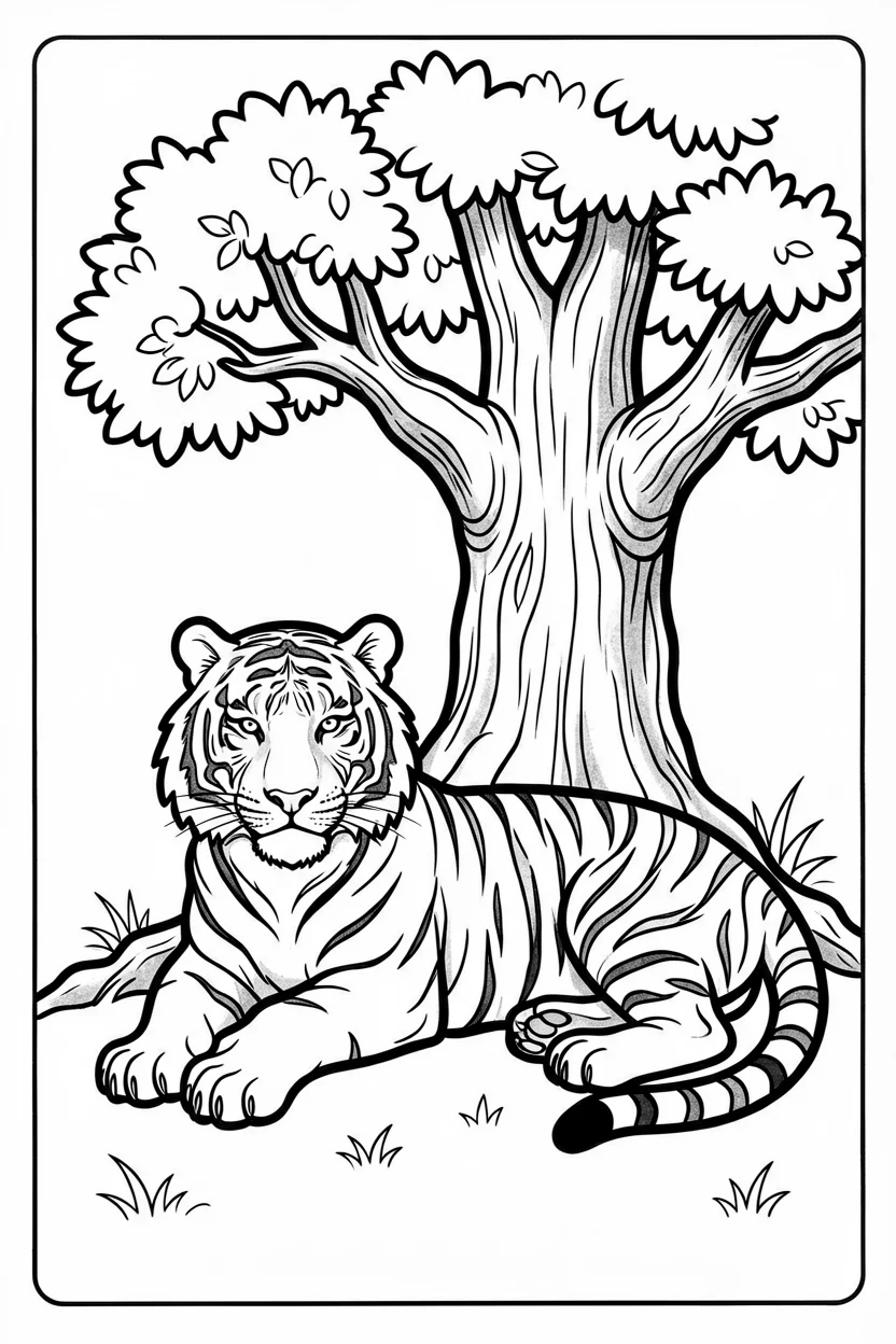 Desenhos do Tigre para Imprimir e Colorir