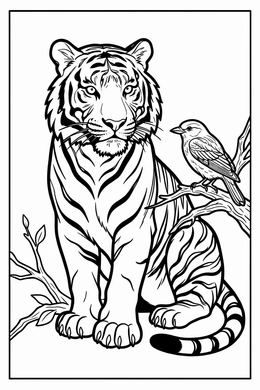 Desenhos do Tigre para Imprimir e Colorir