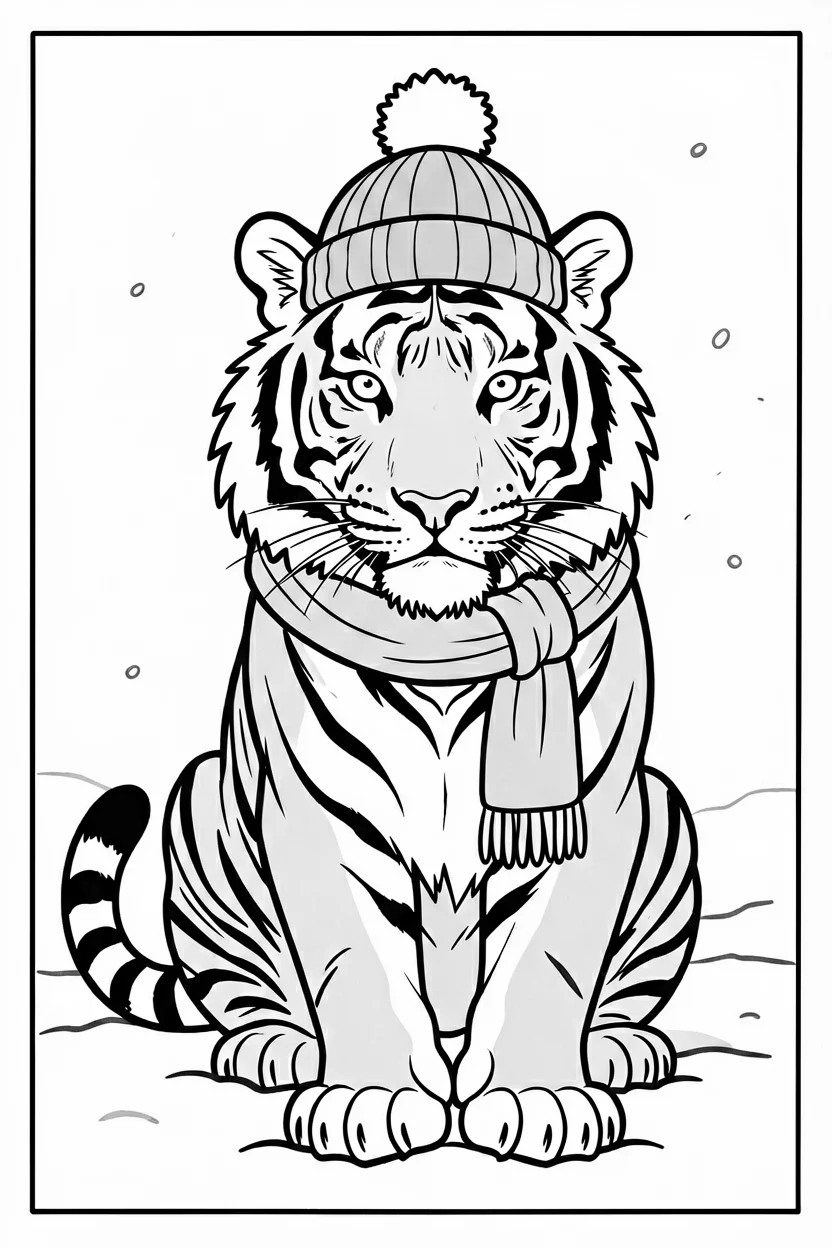 Desenhos do Tigre para Imprimir e Colorir