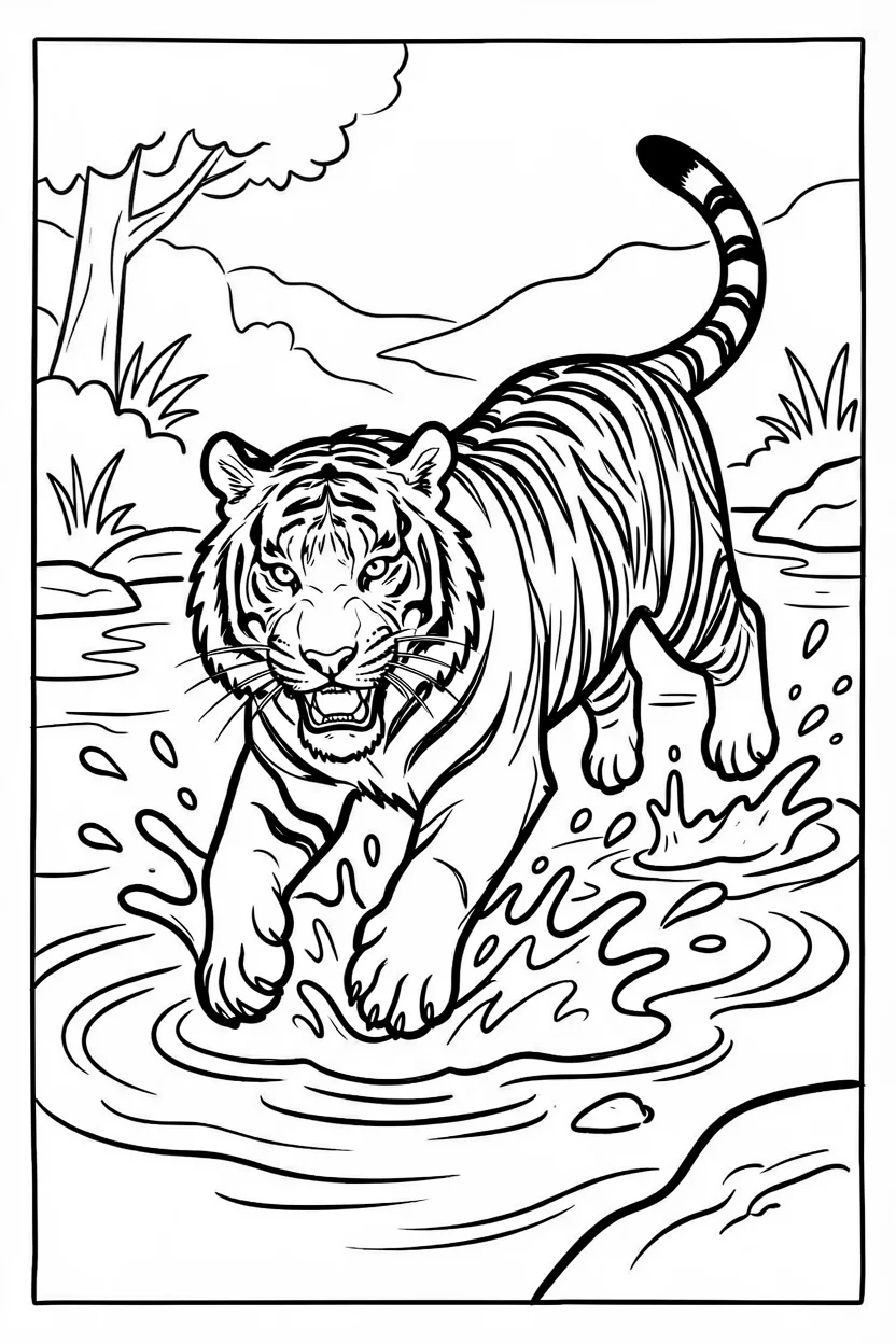 Desenhos do Tigre para Imprimir e Colorir