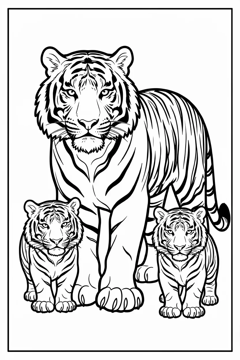Desenhos do Tigre para Imprimir e Colorir