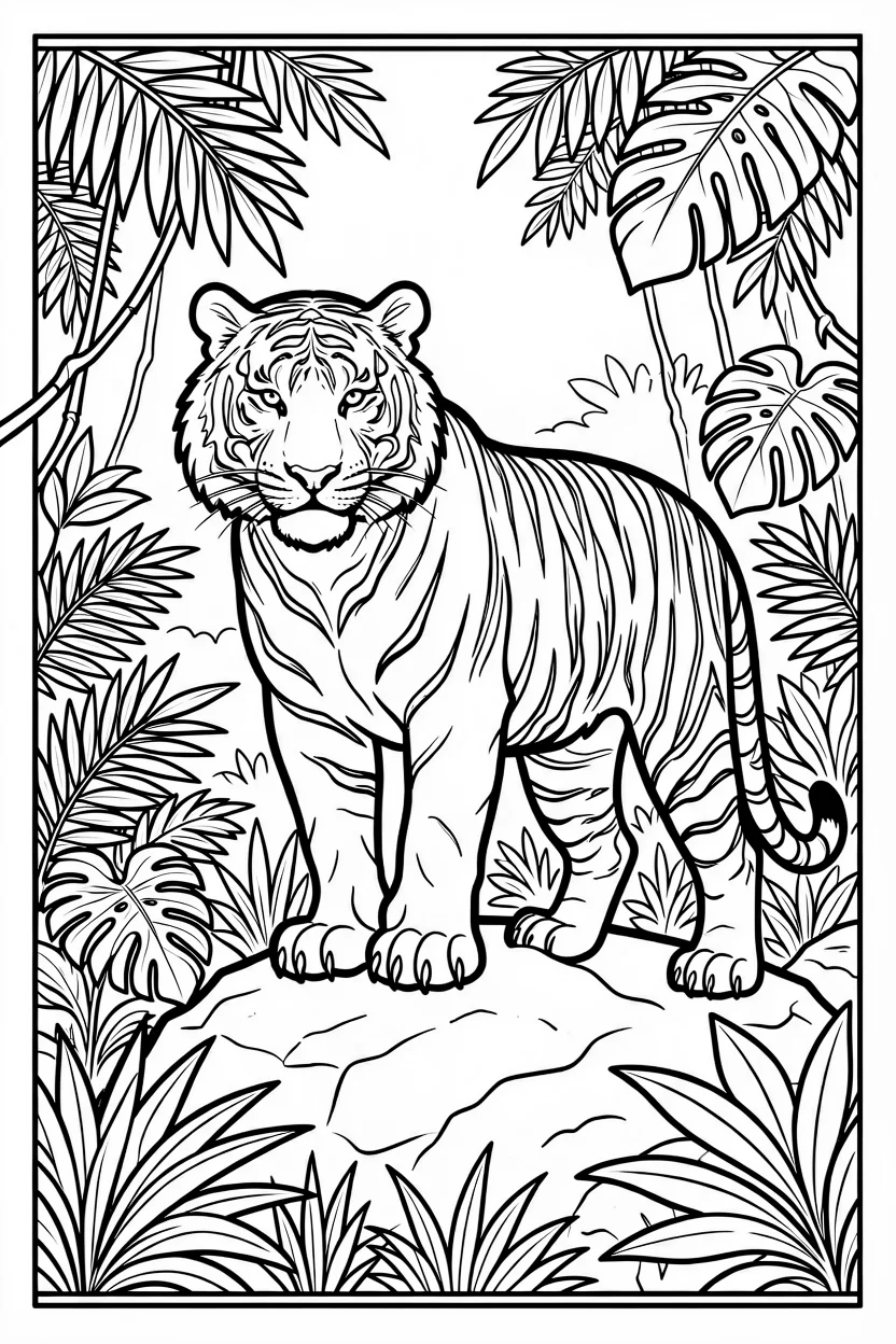 Desenhos do Tigre para Imprimir e Colorir