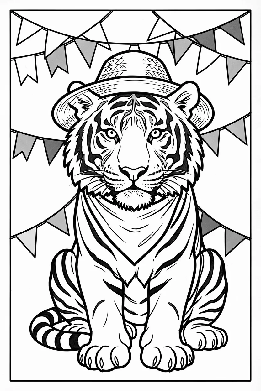 Desenhos do Tigre para Imprimir e Colorir