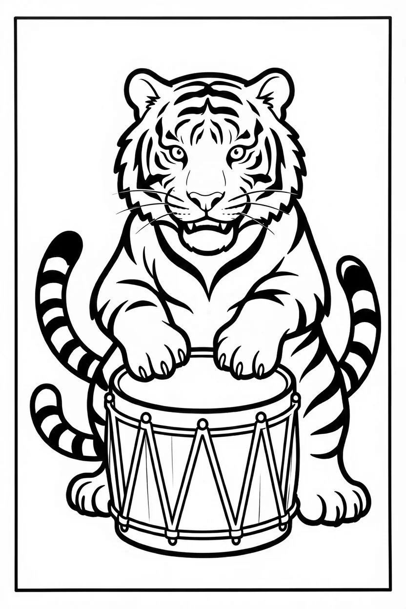 Desenhos do Tigre para Imprimir e Colorir