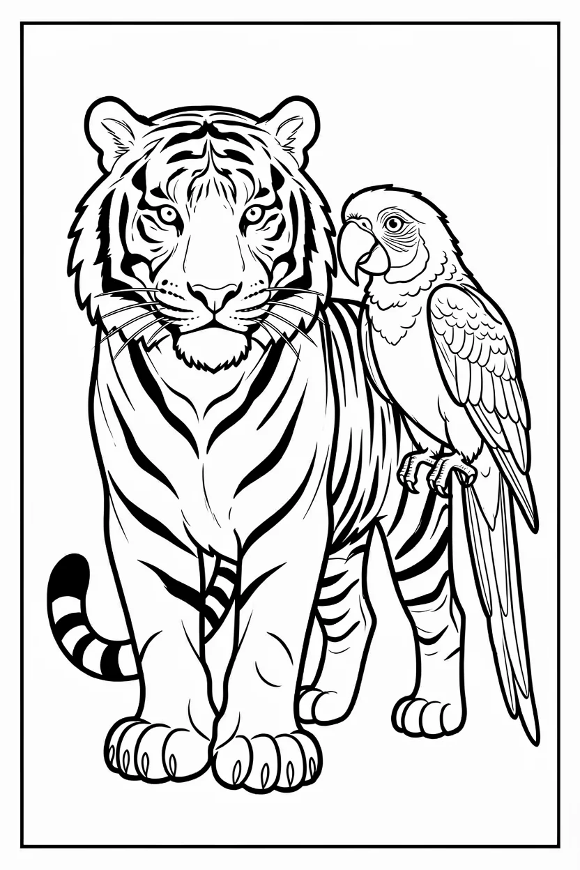 Desenhos do Tigre para Imprimir e Colorir