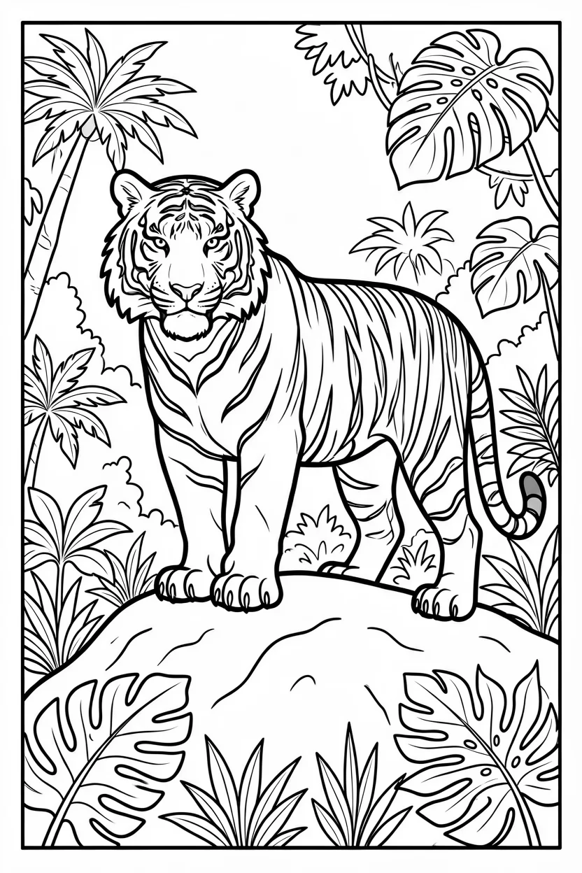 Desenhos do Tigre para Imprimir e Colorir