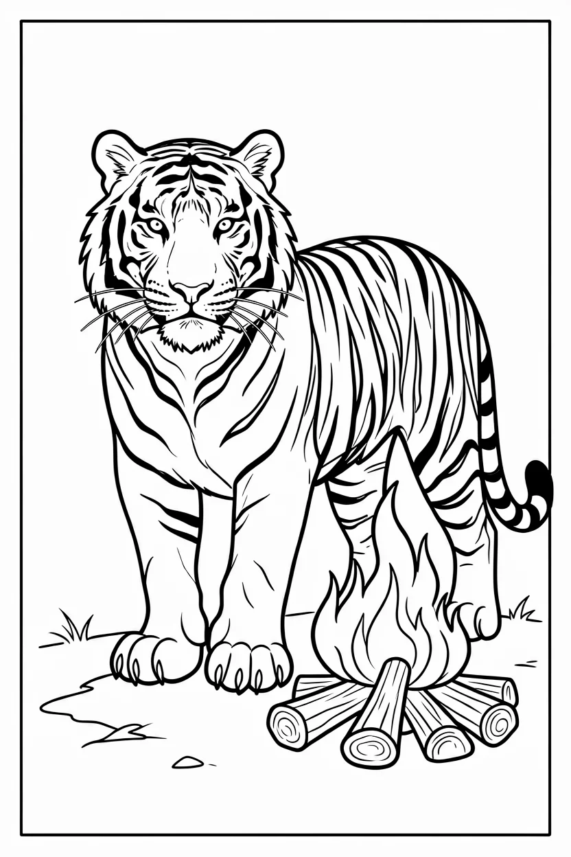 Desenhos do Tigre para Imprimir e Colorir