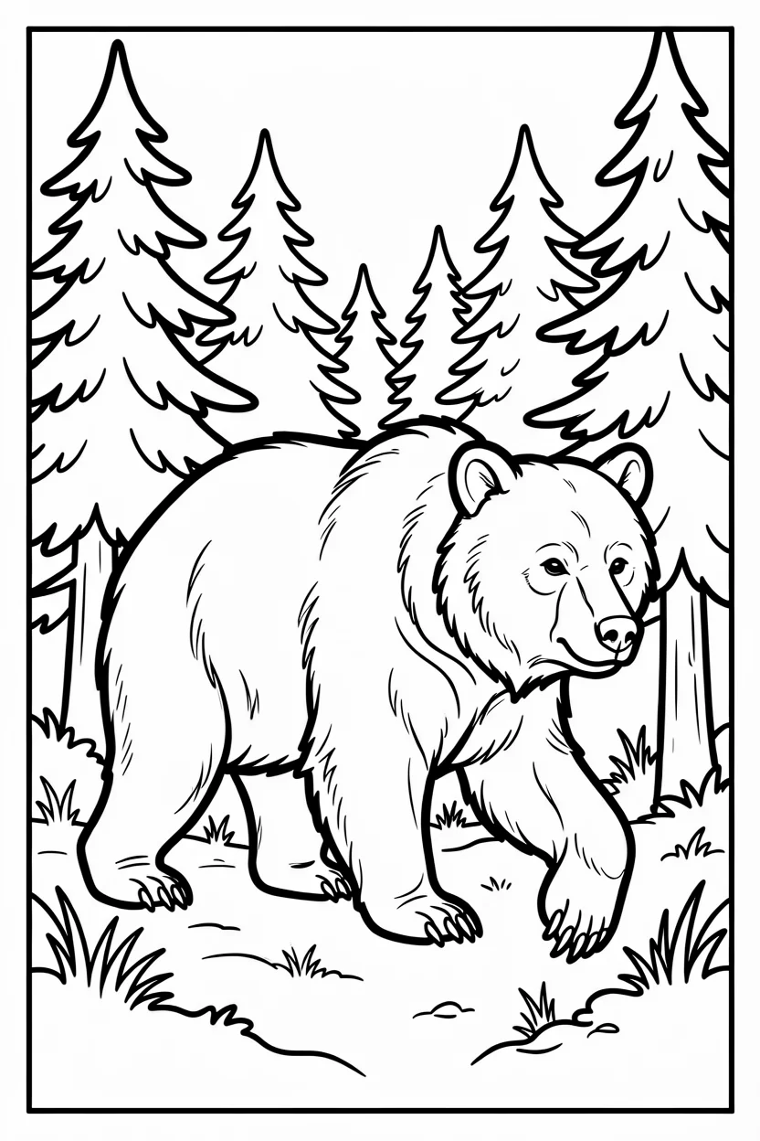 Desenhos do Urso para Imprimir e Colorir
