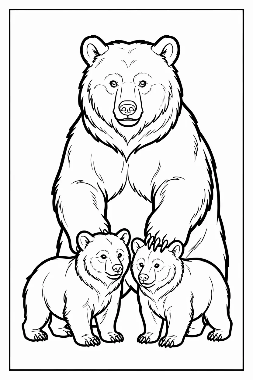 Desenhos do Urso para Imprimir e Colorir