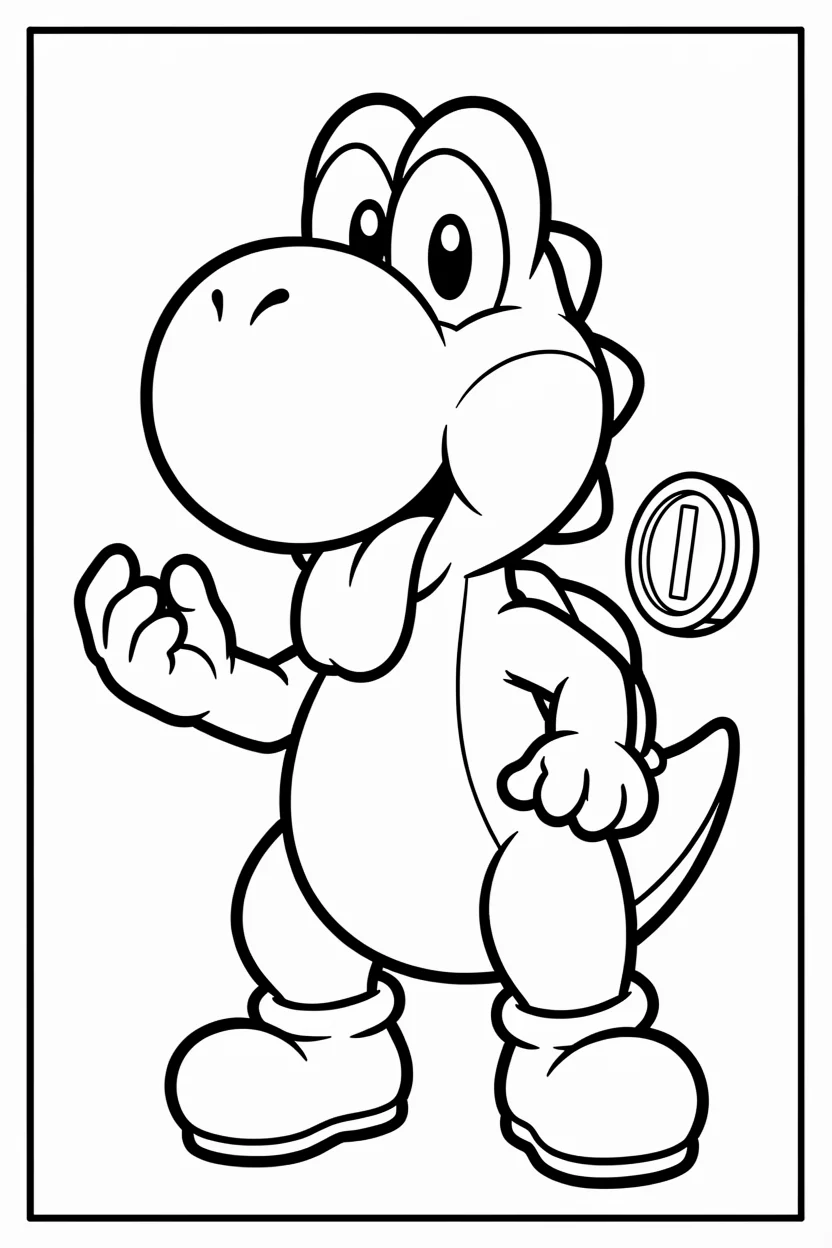 Desenhos do Yoshi para Imprimir e Colorir