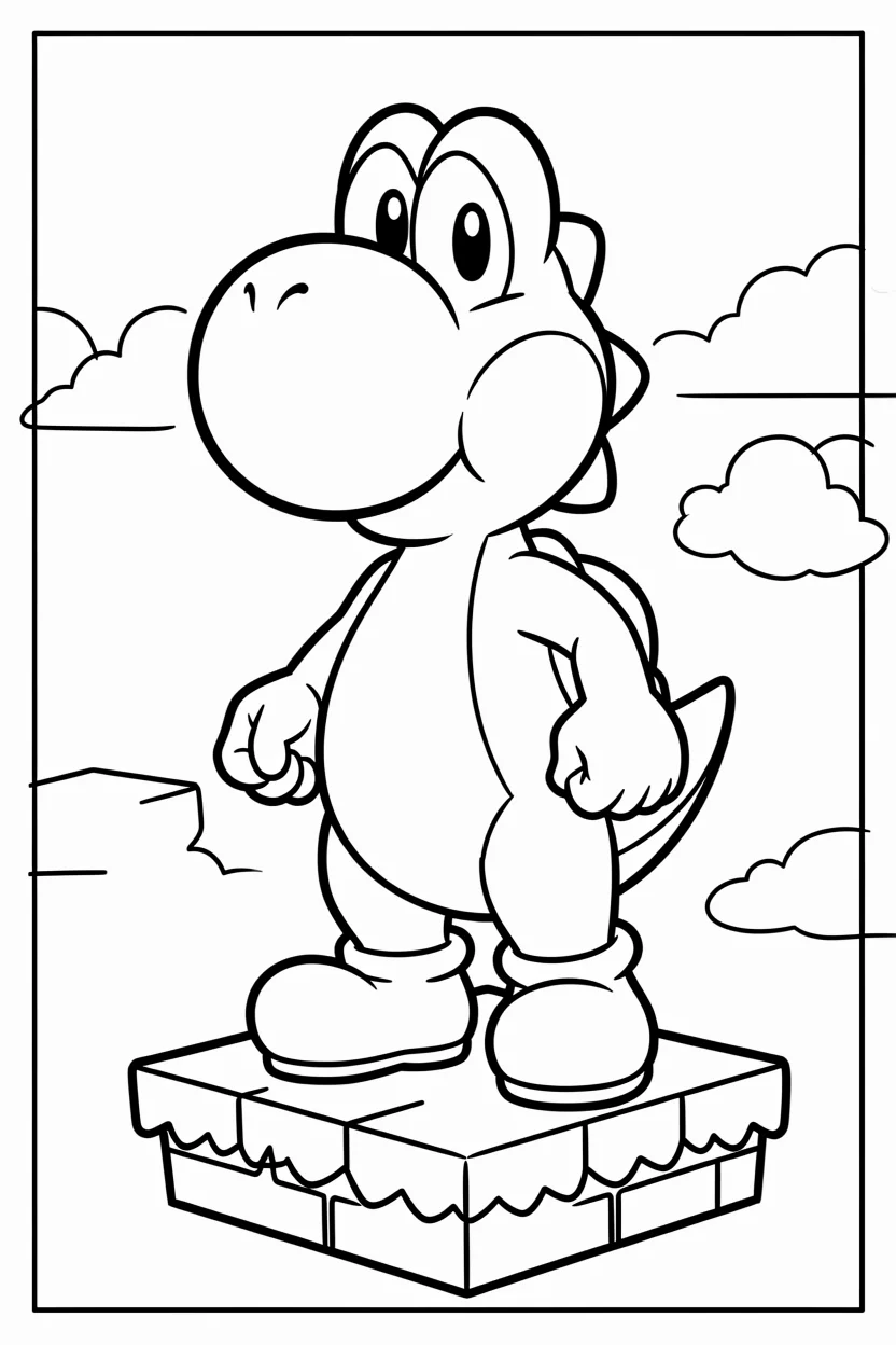 Desenhos do Yoshi para Imprimir e Colorir