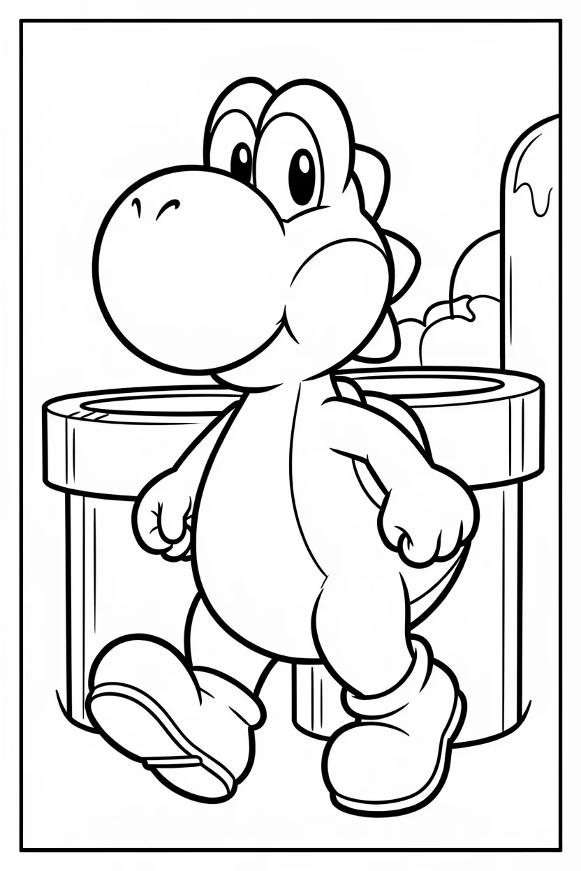 Desenhos do Yoshi para Imprimir e Colorir