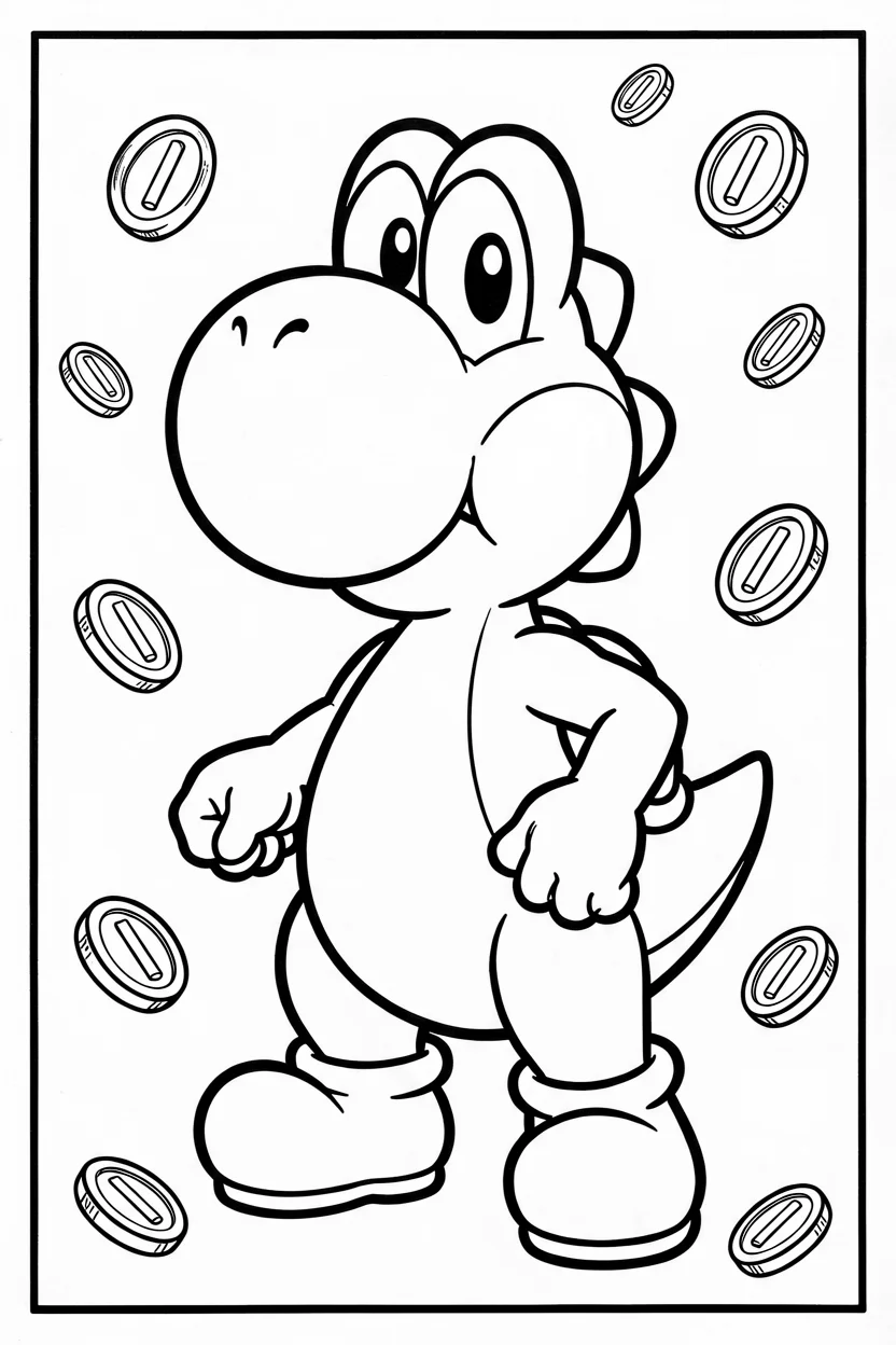 Desenhos do Yoshi para Imprimir e Colorir