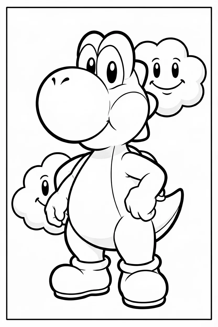 Desenhos do Yoshi para Imprimir e Colorir