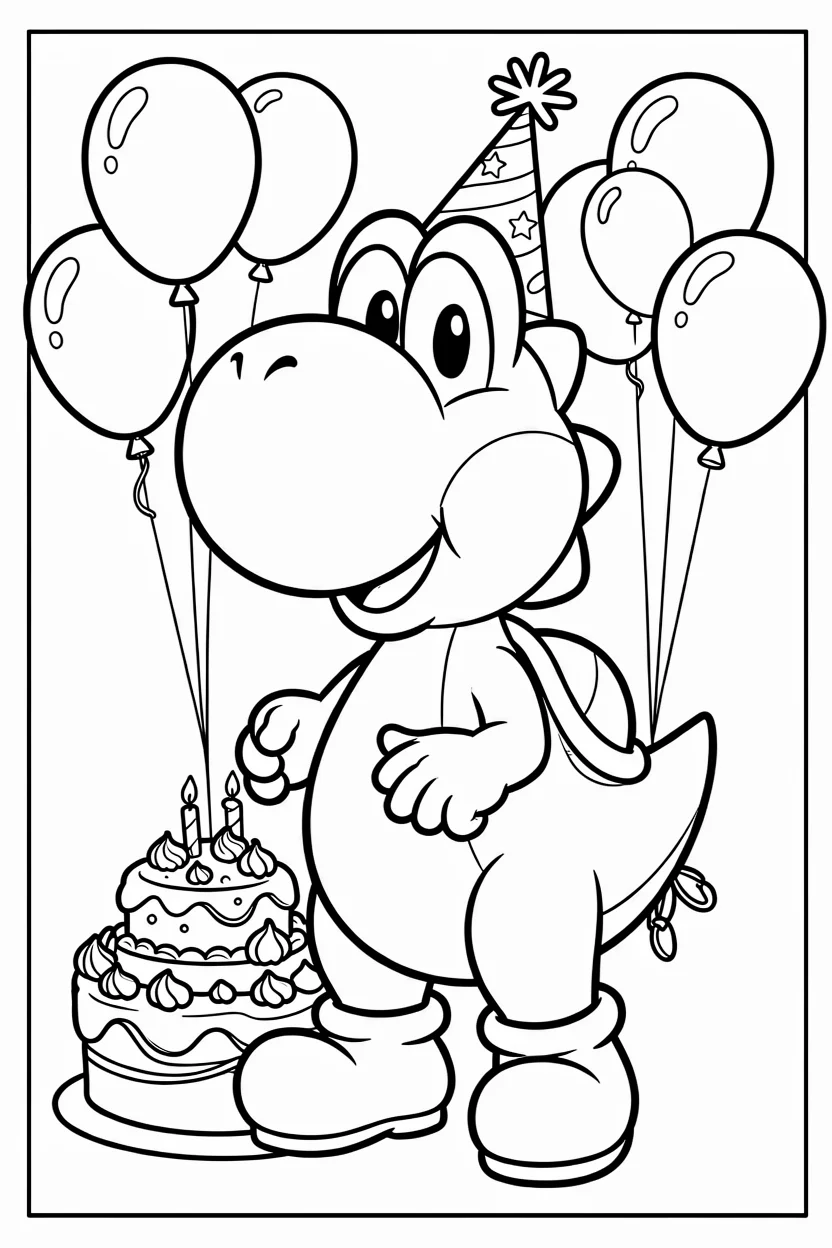 Desenhos do Yoshi para Imprimir e Colorir
