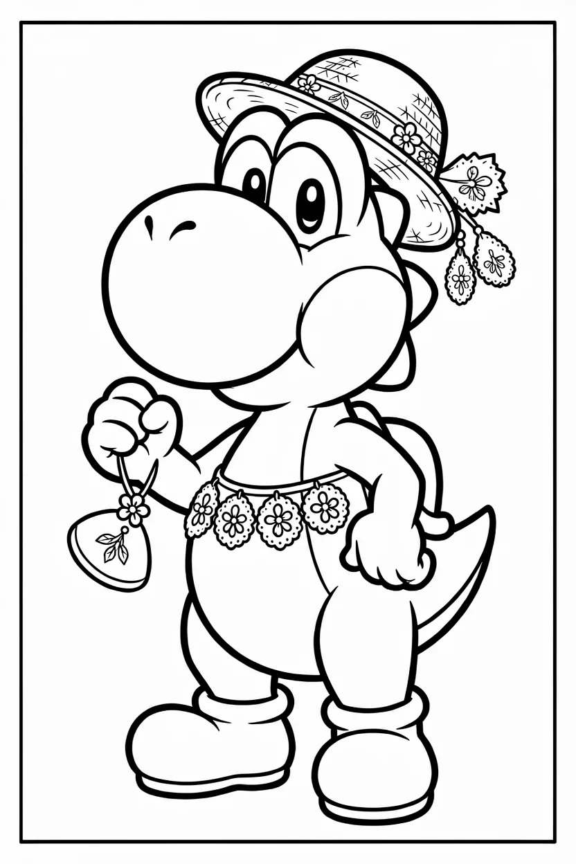 Desenhos do Yoshi para Imprimir e Colorir