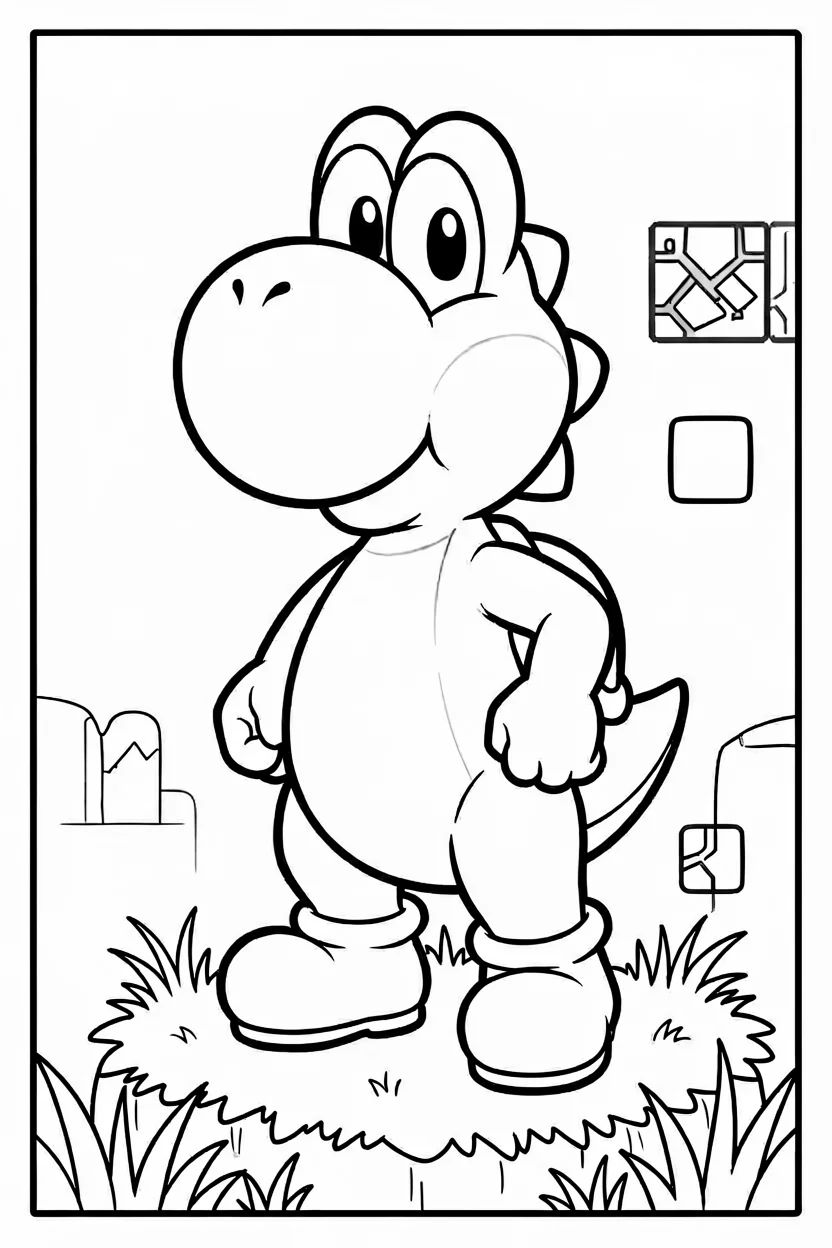 Desenhos do Yoshi para Imprimir e Colorir