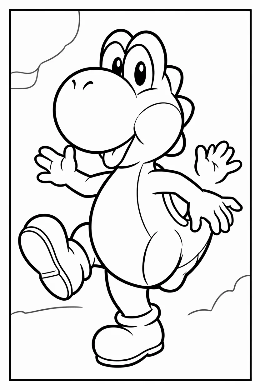 Desenhos do Yoshi para Imprimir e Colorir