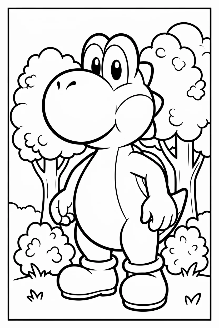 Desenhos do Yoshi para Imprimir e Colorir