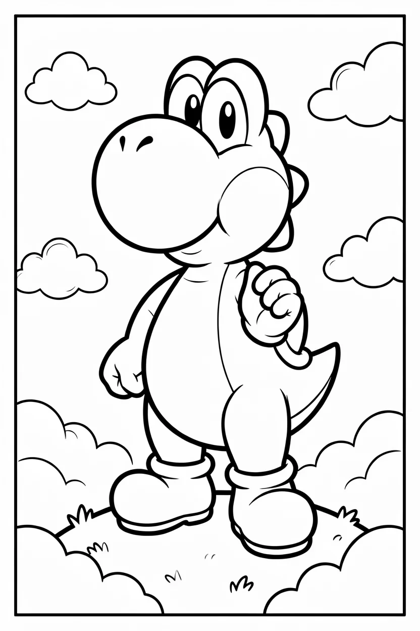 Desenhos do Yoshi para Imprimir e Colorir