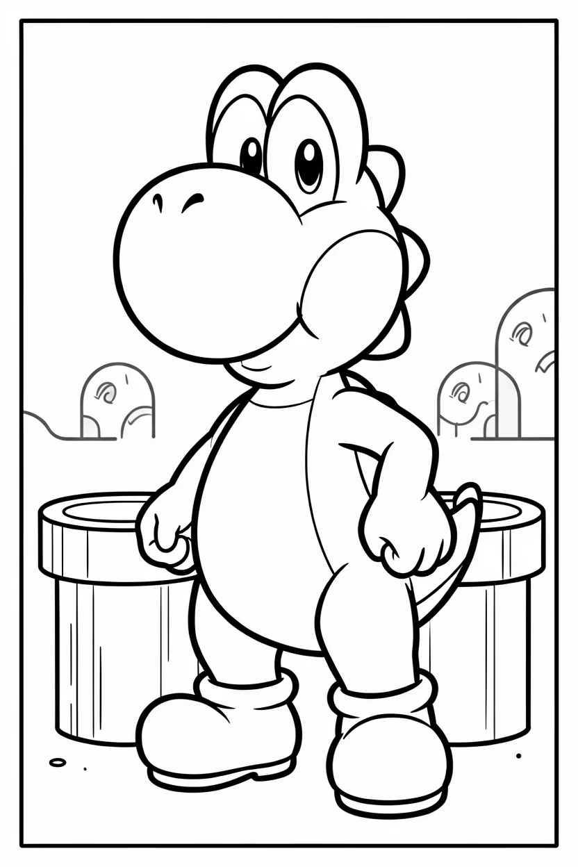 Desenhos do Yoshi para Imprimir e Colorir