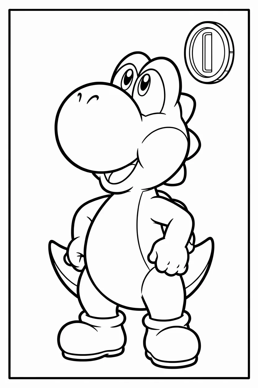 Desenhos do Yoshi para Imprimir e Colorir