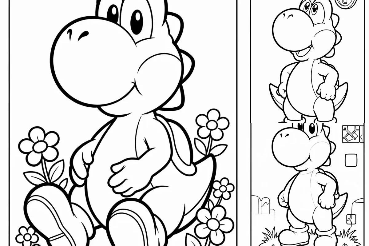 Desenhos do Yoshi para Imprimir e Colorir