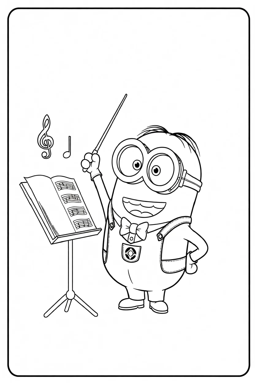 Desenho de Minion Maestro Para Imprimir e Colorir