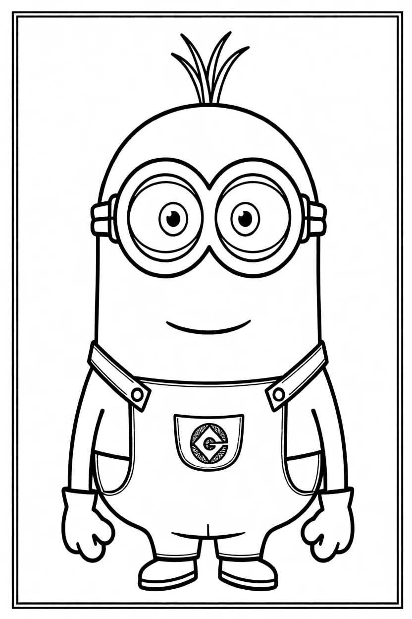 Desenho de Minion com u00d3culos Para Imprimir e Colorir