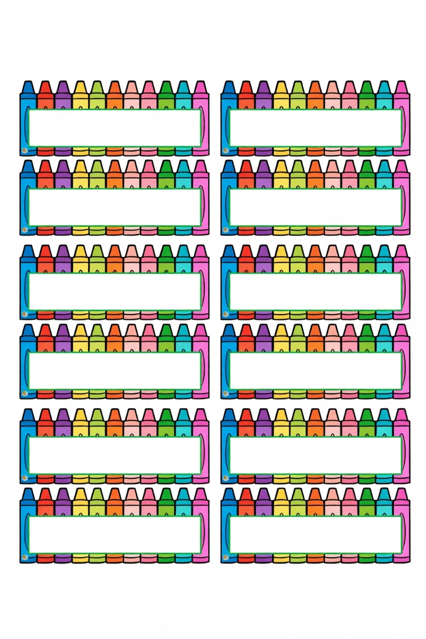 Etiquetas Escolares Coloridas para Imprimir