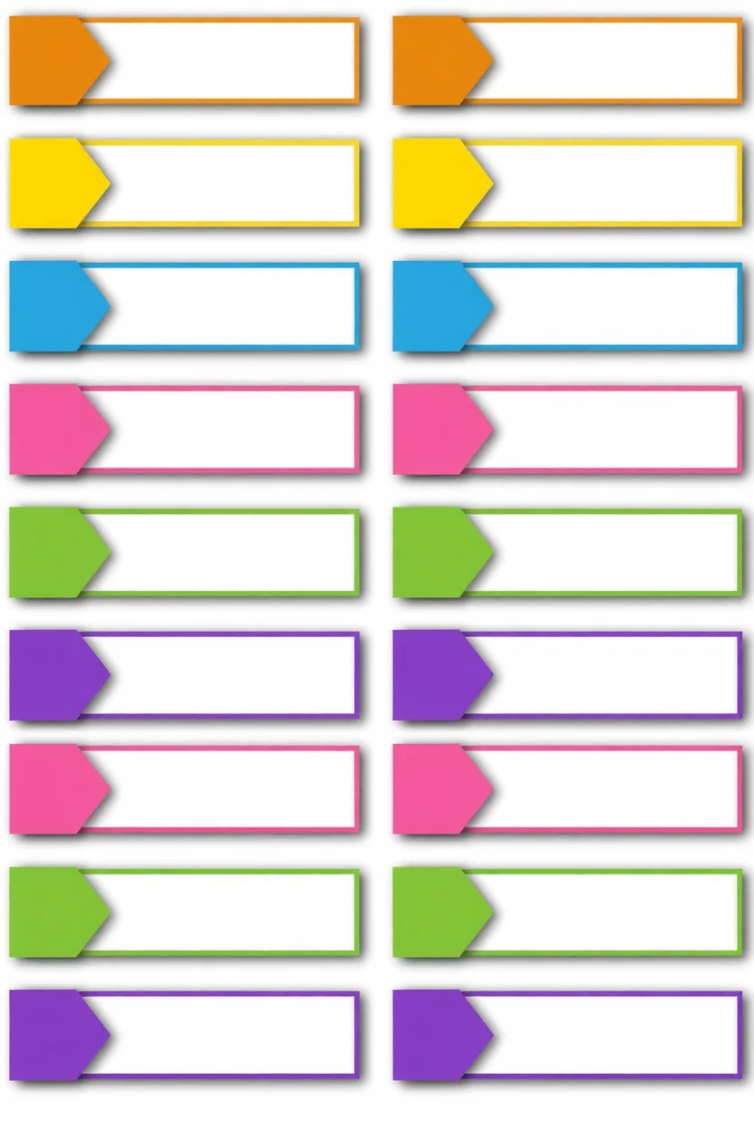 Etiquetas Escolares Para Imprimir com Cores Variadas