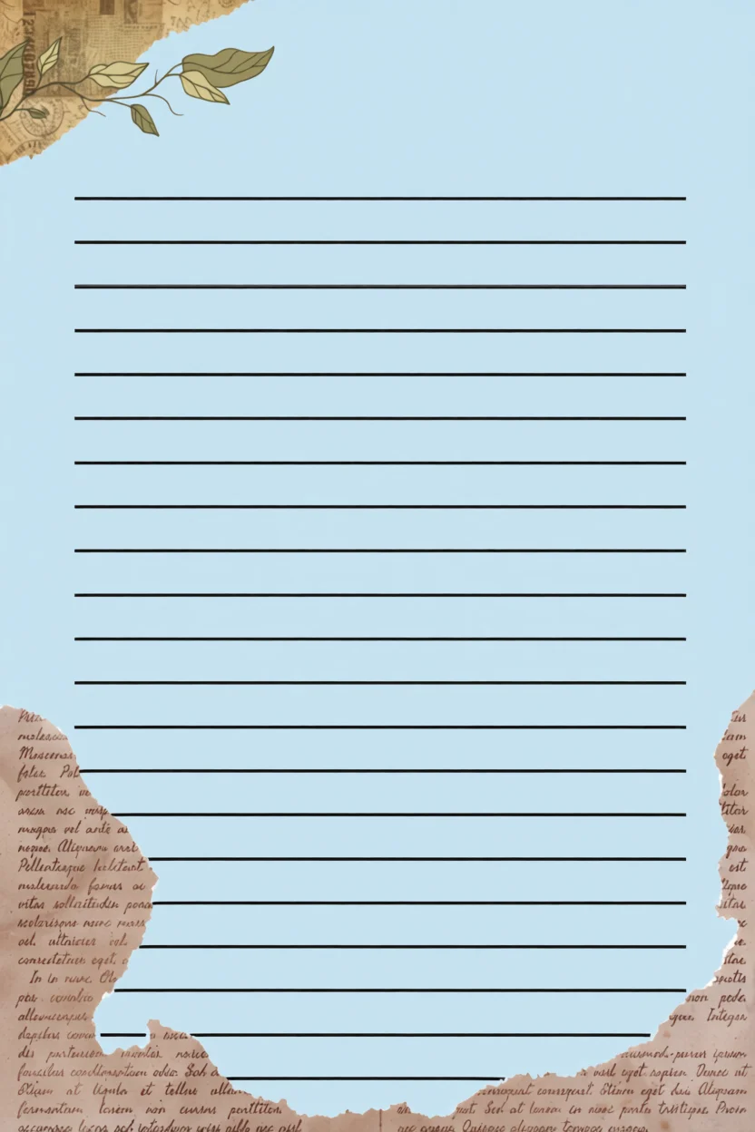 Papel de Carta Vintage para Imprimir com Linhas