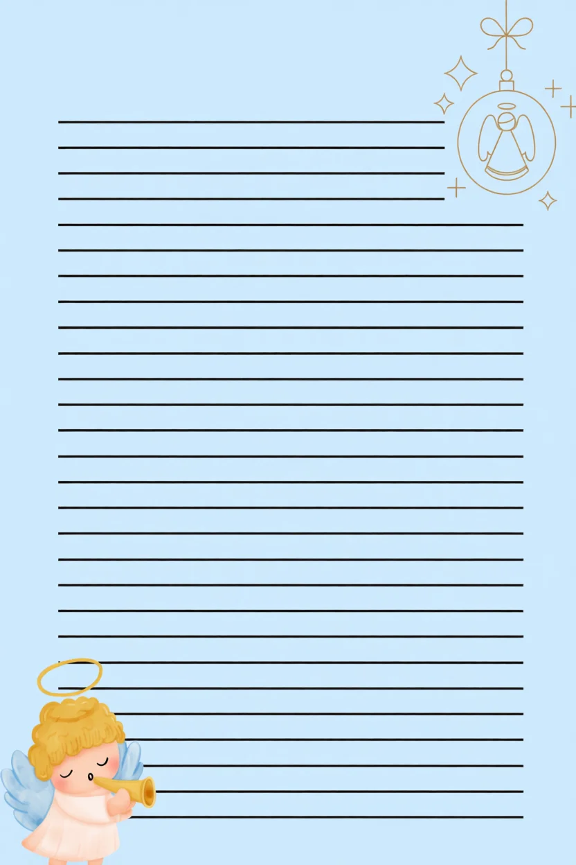 Papel de Carta com Anjinho para Imprimir