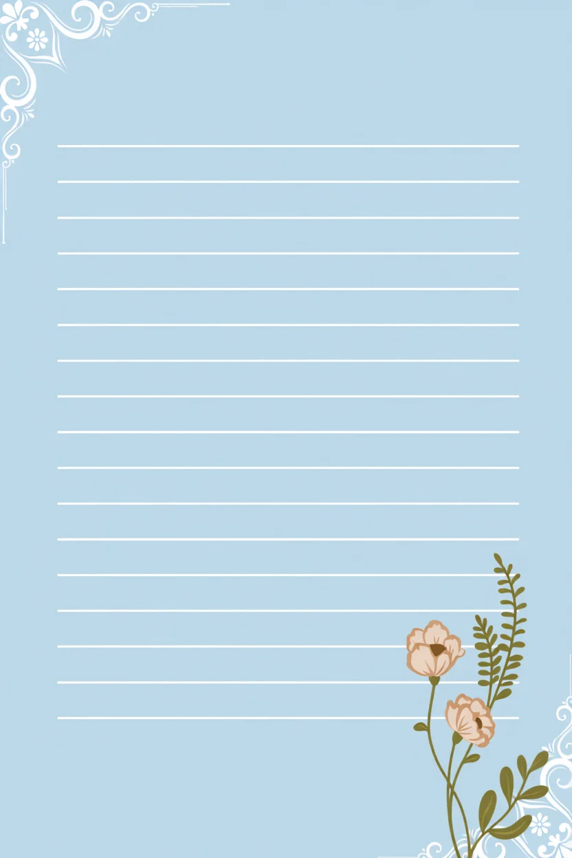 Papel de Carta com Flores Para Imprimir