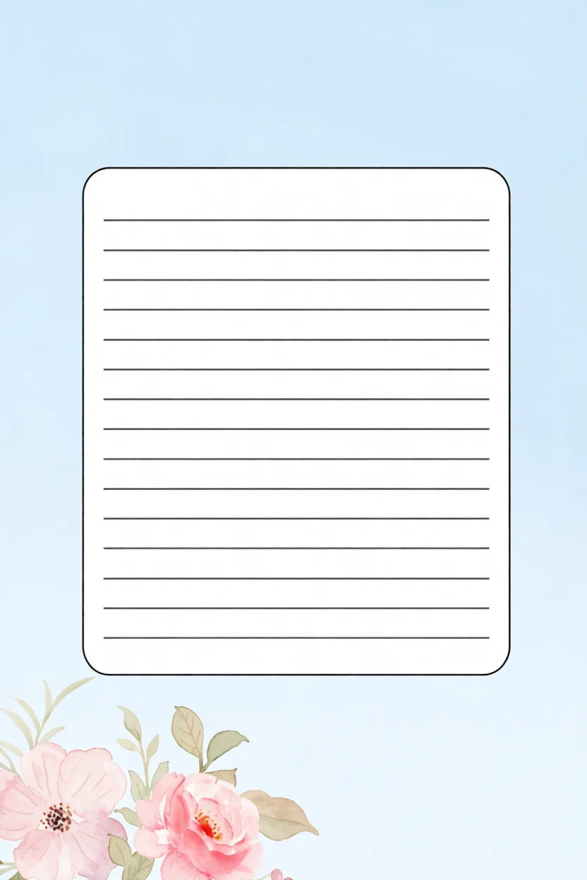 Papel de Carta Decorado com Flores para Imprimir