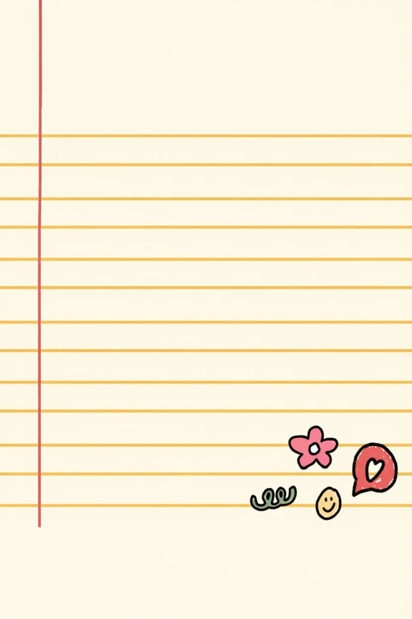 Papel de Carta Decorado com Flor e Emoji para Imprimir