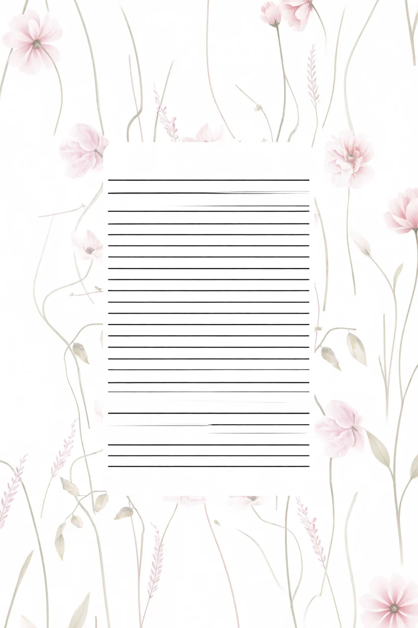 Papel de Carta com Flores para Imprimir
