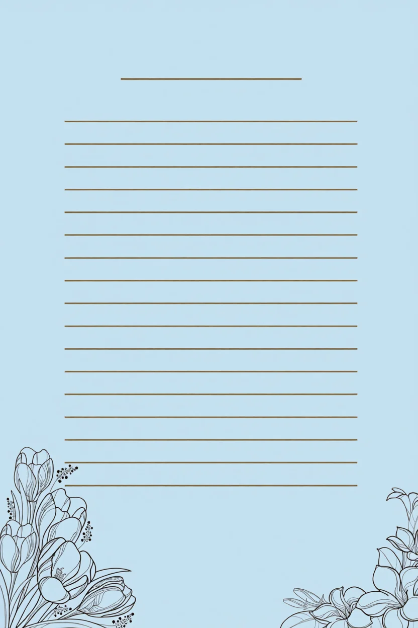 Papel de Carta com Flores para Imprimir