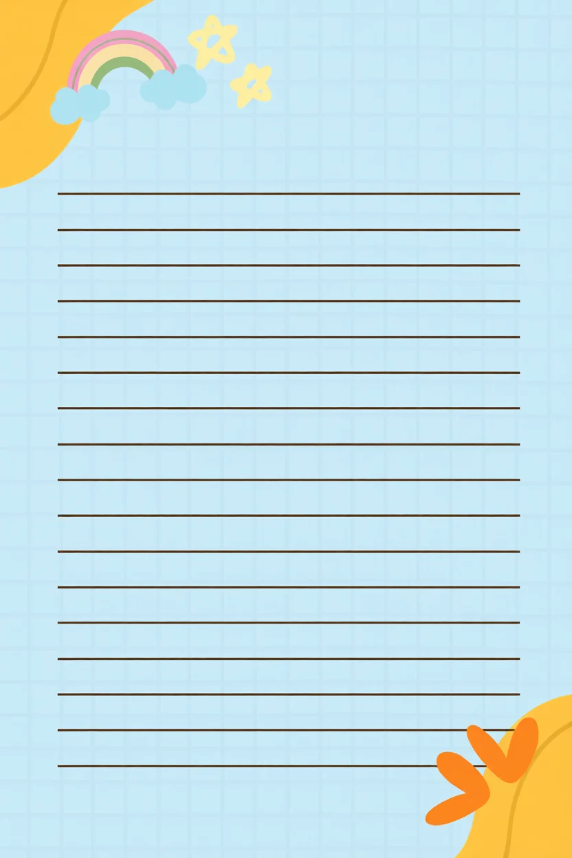 Papel de Carta com Arco-u00edris e Estrelas para Imprimir
