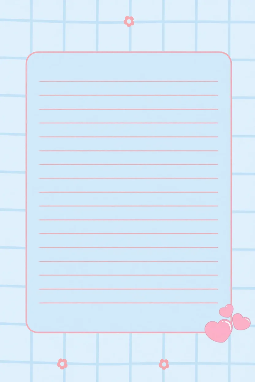 Papel de Carta Quadriculado Azul com Corau00e7u00e3o