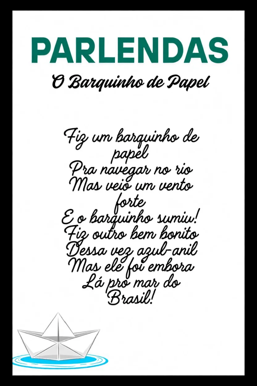 Parlenda O Barquinho de Papel para Imprimir