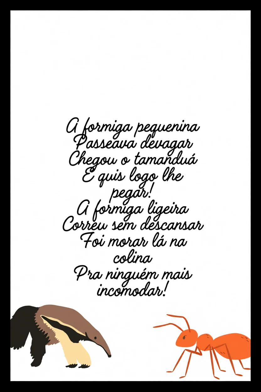 Parlenda Para Imprimir: A Formiga e o Tamanduu00e1
