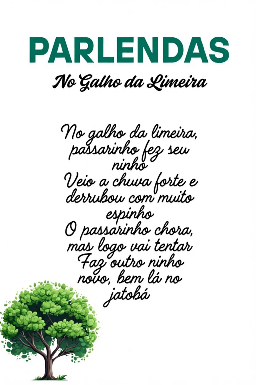 Parlenda No Galho da Limeira Para Imprimir