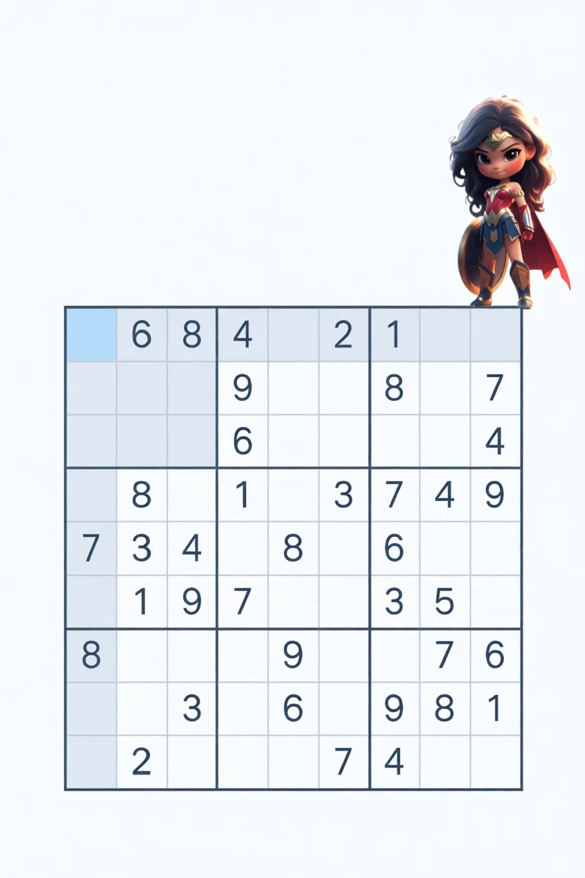 Sudoku Fu00e1cil para Imprimir com Personagem