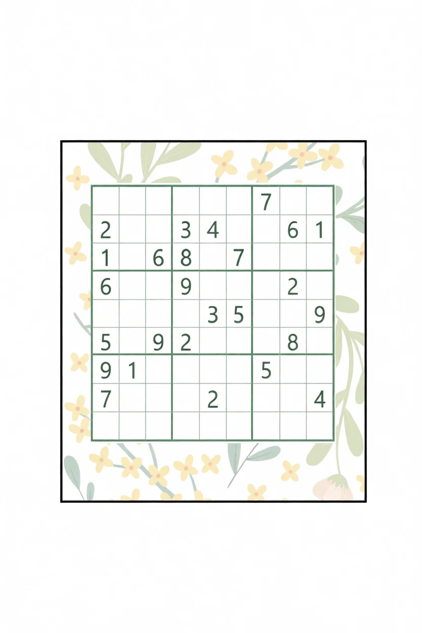 Sudoku Fu00e1cil com Flores para Imprimir