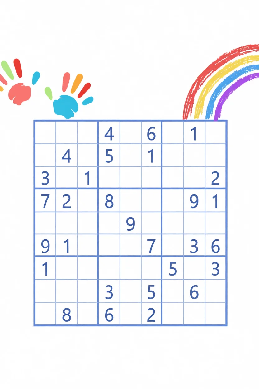 Sudoku Fu00e1cil para Imprimir com Arco-u00edris